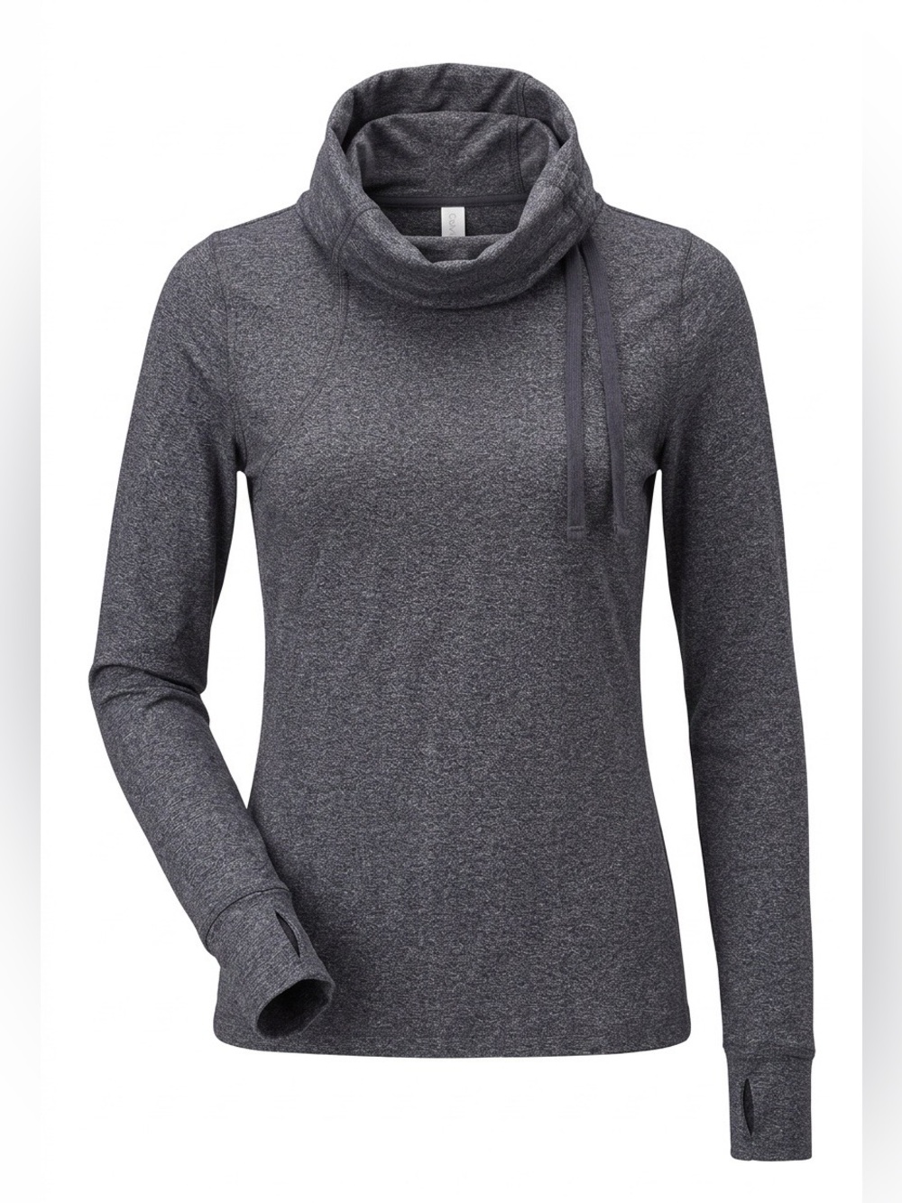 Women's Charcoal Gray Cowl Neck Activewear Top